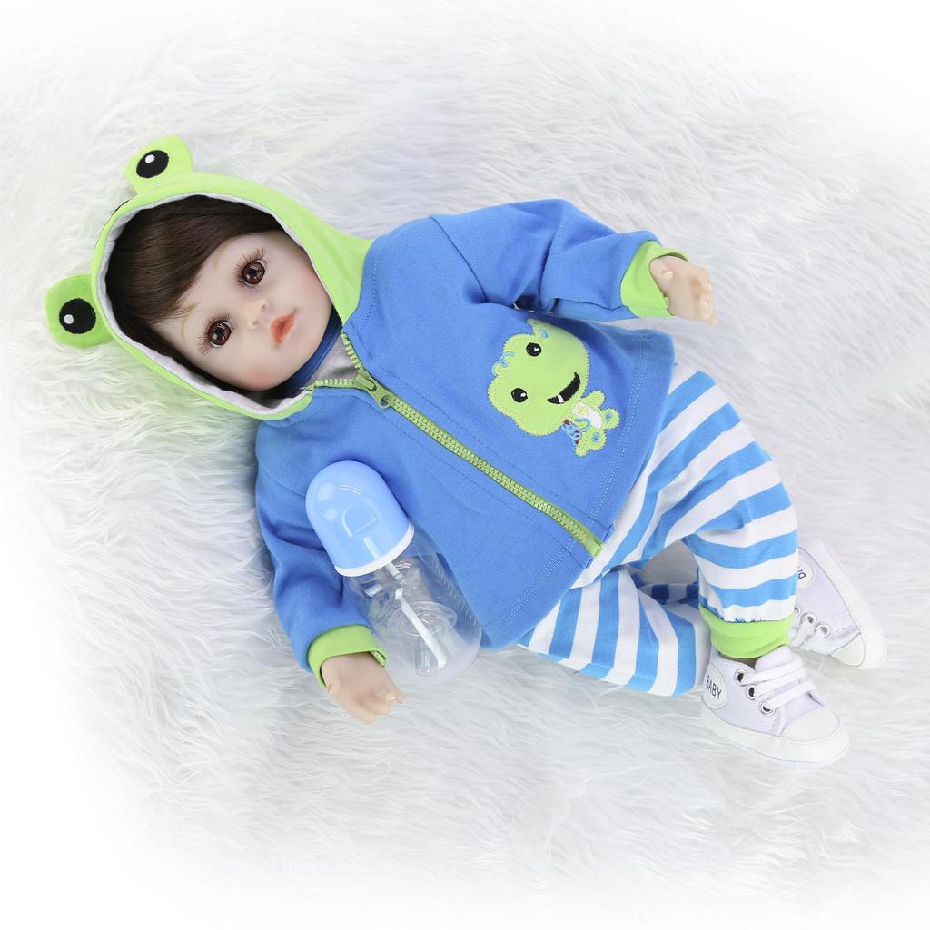 KEIUMI 48 cm Reborn Doll Boy Touch Soft Cloth Body Newborn Babies Dolls Toy With Giraffe Kids Christmas Birthday Gifts