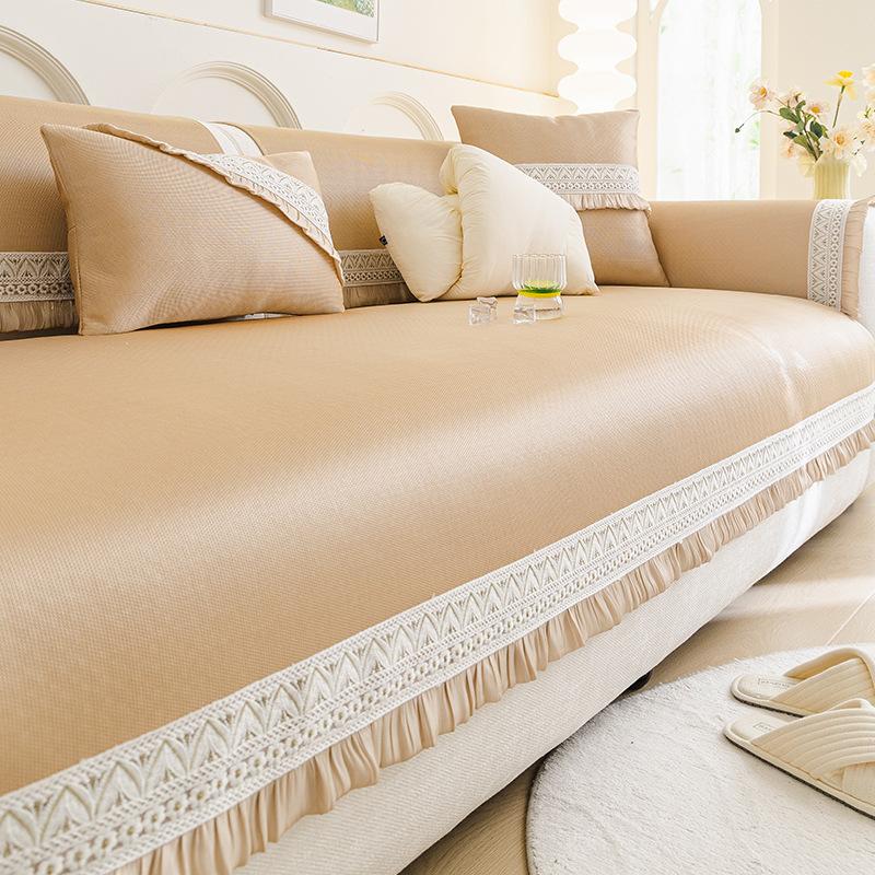 Ice Silk Sofa Cushion Summer Summer Non-Slip Mat Cushion  New French Cream Wind Sofa Cover