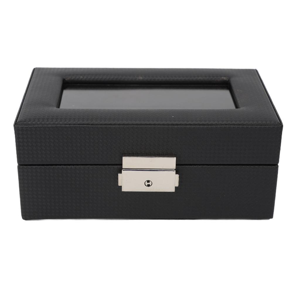 Black Watch Box Carbon Fiber Watch Display Practical Watch Storage Jewelry Display