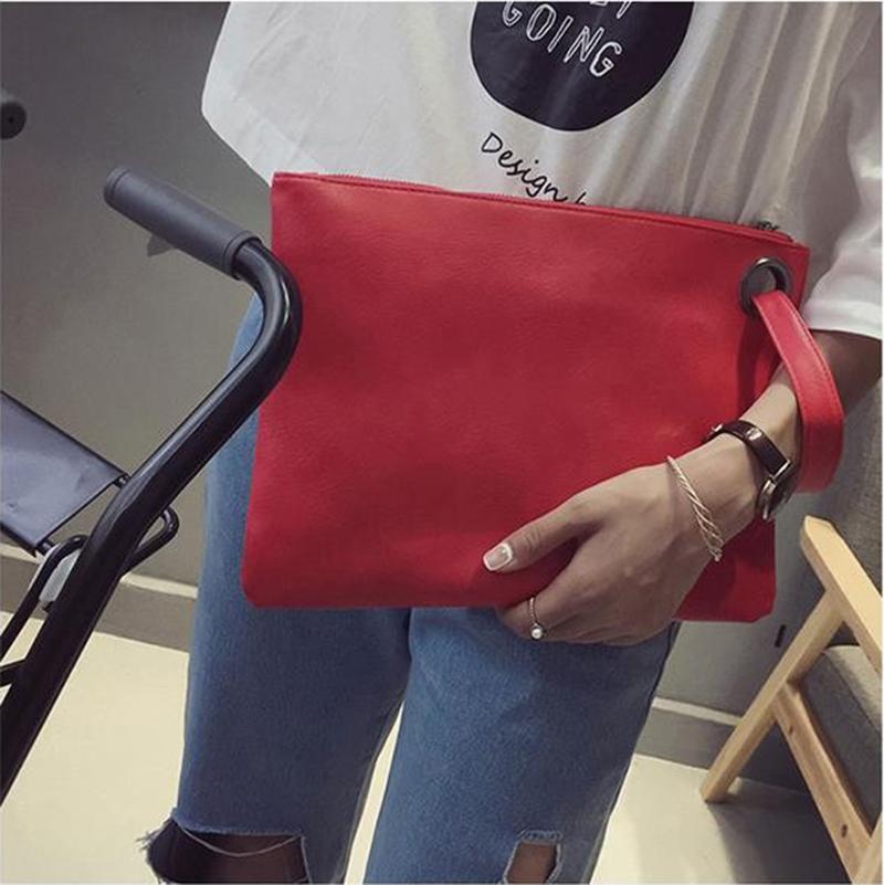 Vintage Day Clutch For Women Solid Color Pu Leather Handbags Female Phone Purse Fashion Wristlet Bags Premium Durable
