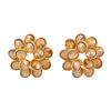 French Floral Crystal Drop Earrings With Double Layer Waterfall Design For Women