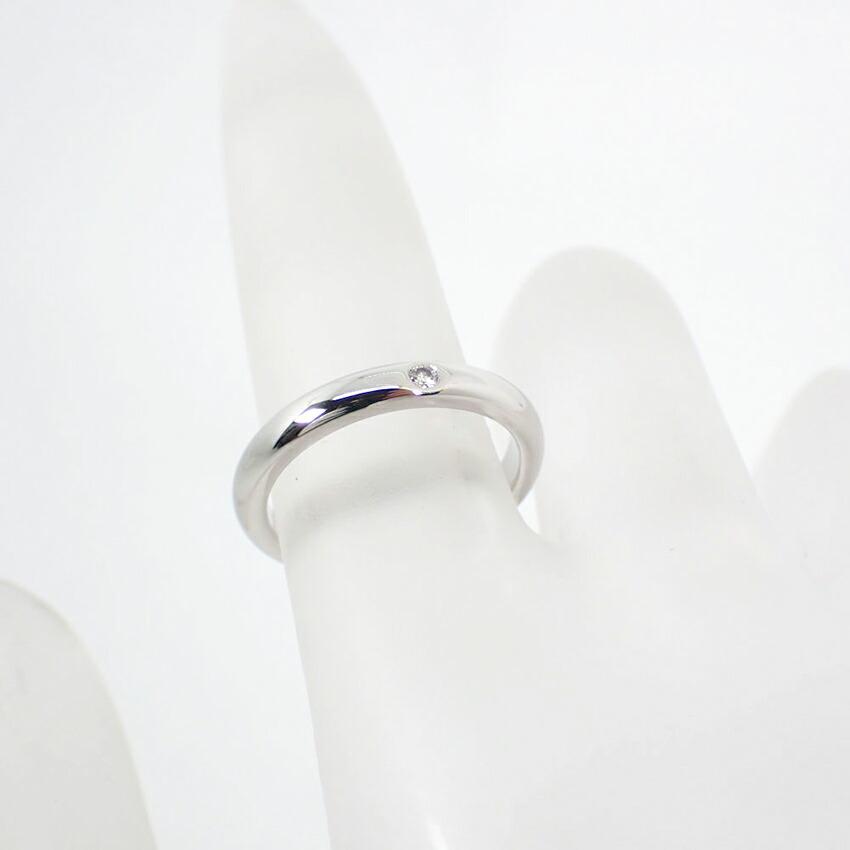 [Pre-owned] TIFFANY Pt950 Diamond Stacking Band Ring, Size 8, J44-7