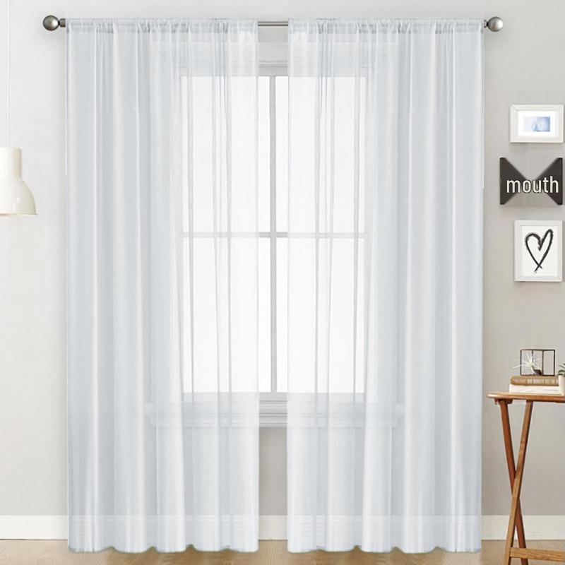 Modern Minimalist Terelyne Double Strand Sheer Curtain for Living Room, Bedroom, and Study