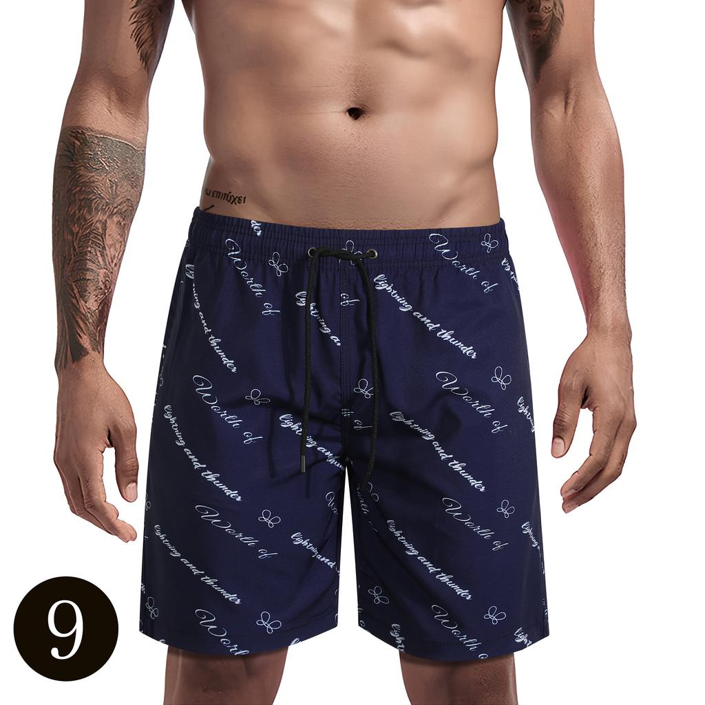 Men's casual shorts, men's shorts 2025 model, featuring tree branch and leaf patterns