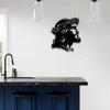 Silhouette Métallique Jésus Art Mural Décoration Chrétienne Religieuse avec Couronne d'Épines Croix Minimaliste Suspendue pour Salon Chambre à Coucher