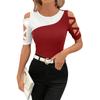 Women's Fashionable, Comfortable And Casual Temperament Lace Short-sleeved T-shirt Top