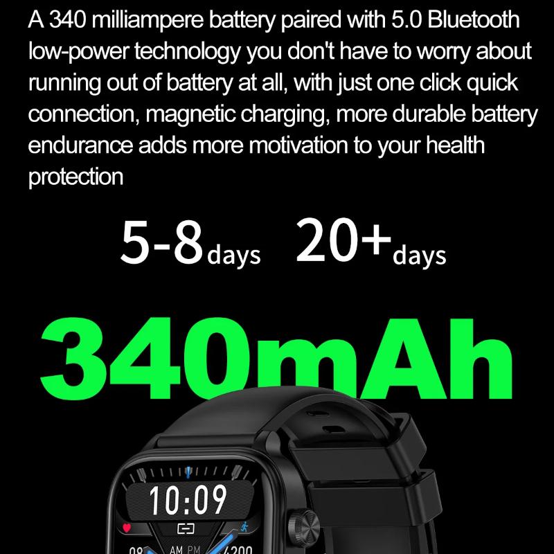 2025 Nowy Smartwatch EKG+PPG Męski Monitor Zdrowia Lipidów Krwi Kwasu Moczowego Połączenia Bluetooth Mikrofizyczne Badanie Zdrowia Smartwatch