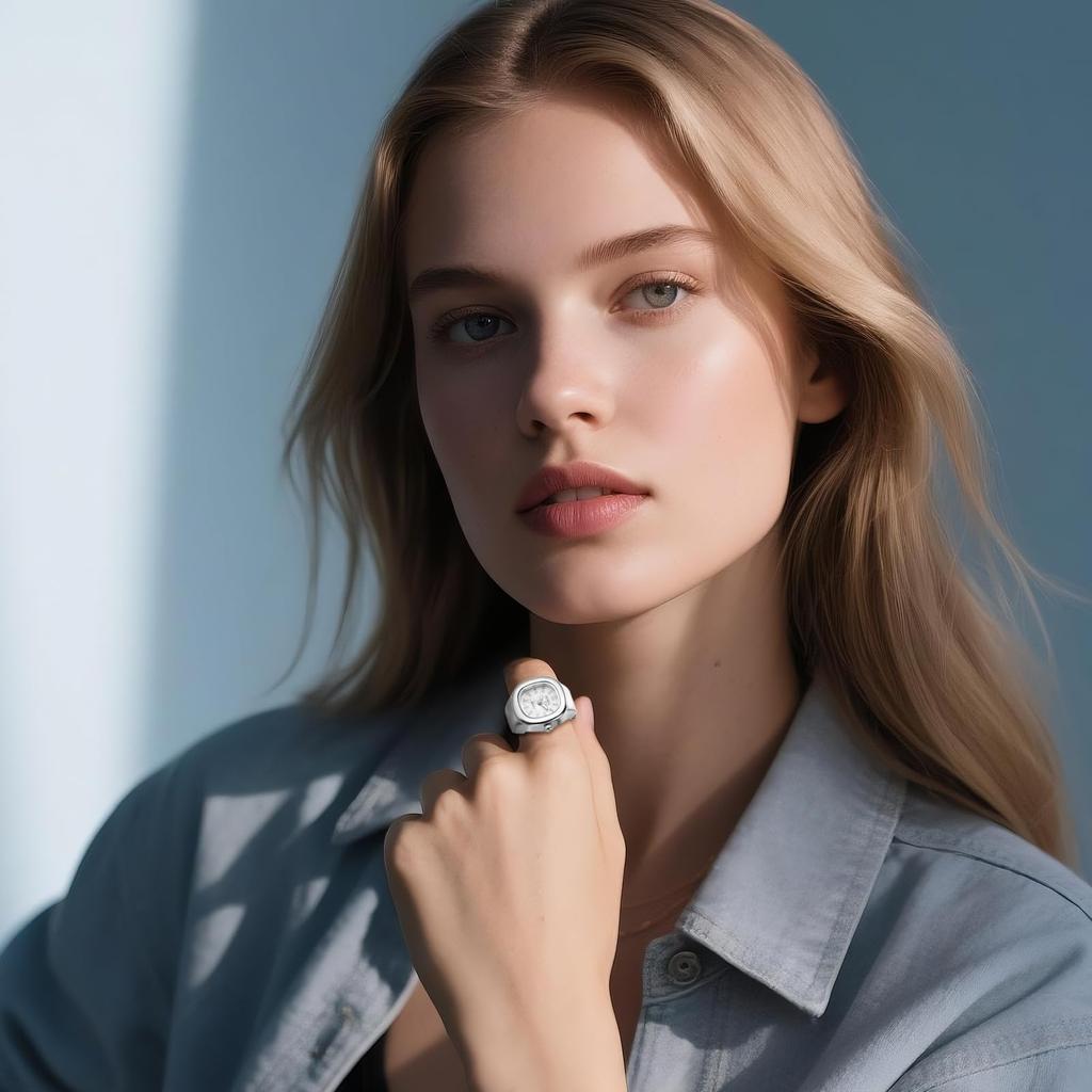 Ring Watch Women's Simple Stylish Square Stainless Steel Finger Ring Free Size Quartz Fashion Accessory - Birthday Christmas Valentine's Day Gift