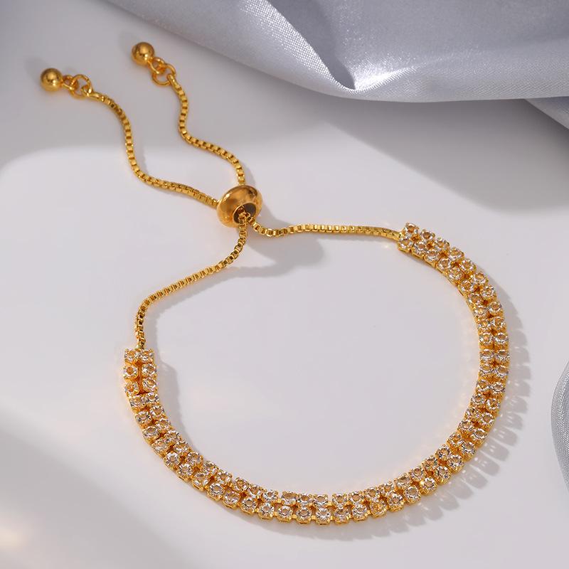 Fashion Geometric Crystal Adjustable Fringed Bracelet Ins Niche Light Luxury Personalized Bracelet High-end Jewelry