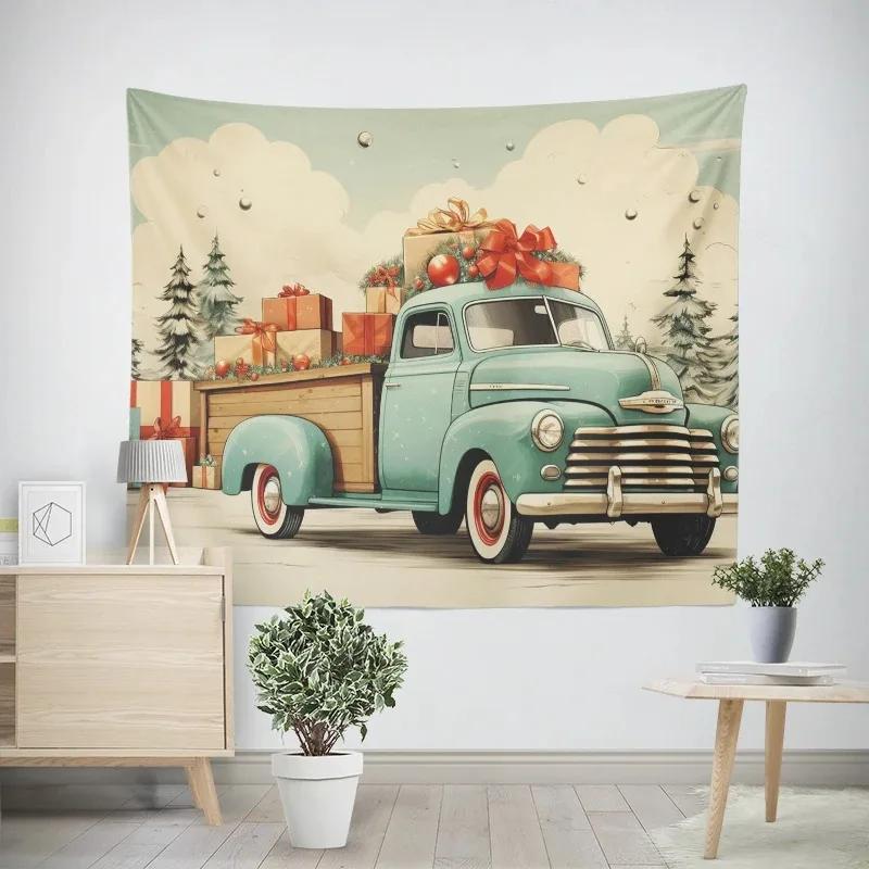 

Рождественский Новый Год Грузовик Подарок Узор Гобелен Гостиная Диван Домашний Декор Гобелен 100x75cm