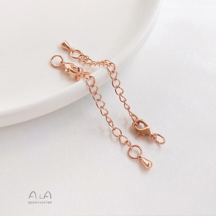 18K Gold Chain Extension: Color-Preserving Bracelet/Necklace In White, Rose, or Real Gold - DIY Jewelry Accessory