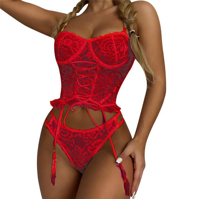 Sexy Lingerie Woman Erotic Pajamas Lace Lingerie Babydoll Transparent Dress Sexy Lingerie Simple Dress