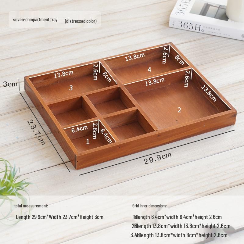 Japanese Style Wooden Desktop Storage Box - Nine Grid Organizer for Bedroom Entryway