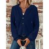 Blusas Camisas Casuales de Moda para Mujer Primavera Otoño Color Sólido Estampado Manga Larga con Capucha