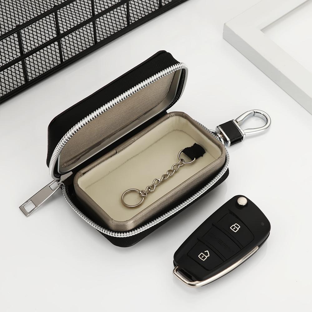 Safe Fob Pouch PU RFID Blocking Bag Faraday Cage Car Key Signal Shielding Signal Blocker Case