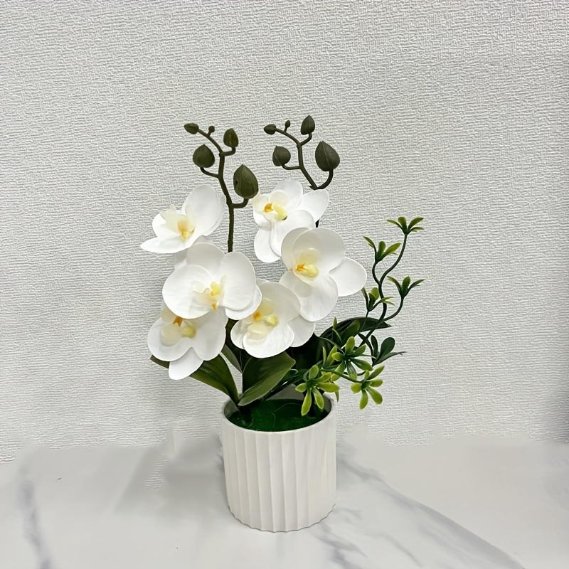 

Artificial Orchid Potted Plant,Phalaenopsis Orchid In Decorative Vase,Arrangement For Home And Office,Perfect For Desks,Room Etc белый
