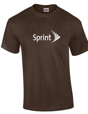 Sprint T-Shirt 90er Vintage LOGO Lustig GEEK Telefon Braun Weiß Shirt S-3XL