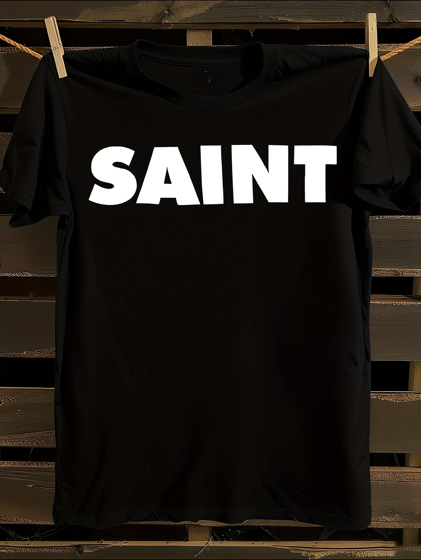 SAINT MICHAEL Black White SAINT Print Tshirt XXL