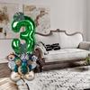 28 Pieces Jungle Animal Balloons Leaves Decor Theme Cute Green Aluminum Latex Balloon for