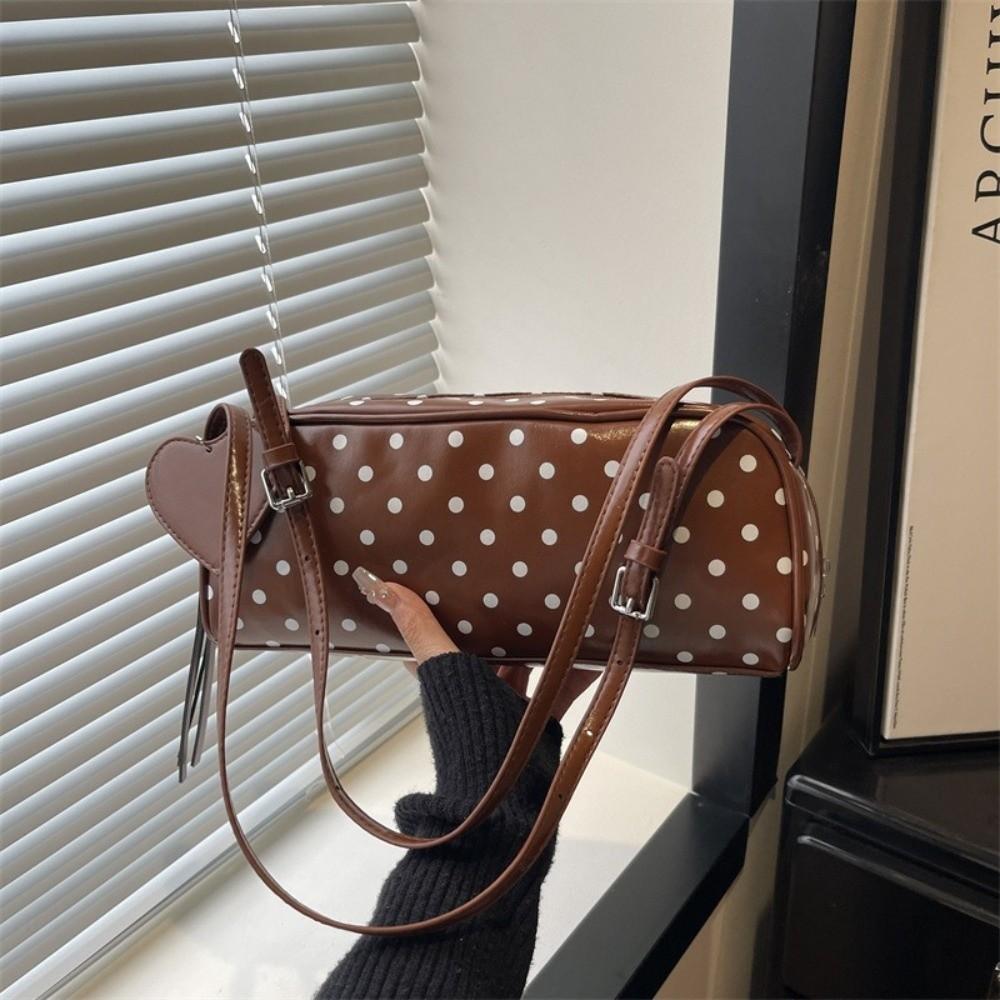 PU-Leder Polka Dot Schultertasche Große Kapazität Umhängetasche INS Tragetasche Damen