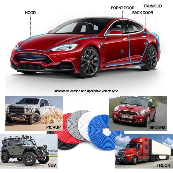 Car Door Edge Guards Black, 32.8Ft(10M) Car Door Edge Protector Rubber U Shape Edge Trim Universal Fit For Jeep Trucks Offroad SUV All Vehicles With