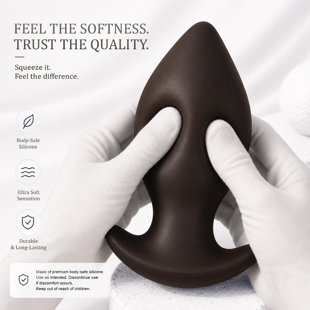 Liquid Silicone Anal Plug for Men Women - Soft Butt Plug for Anal Stretching, Body-Safe Adult Sex Toy for Solo & Couples