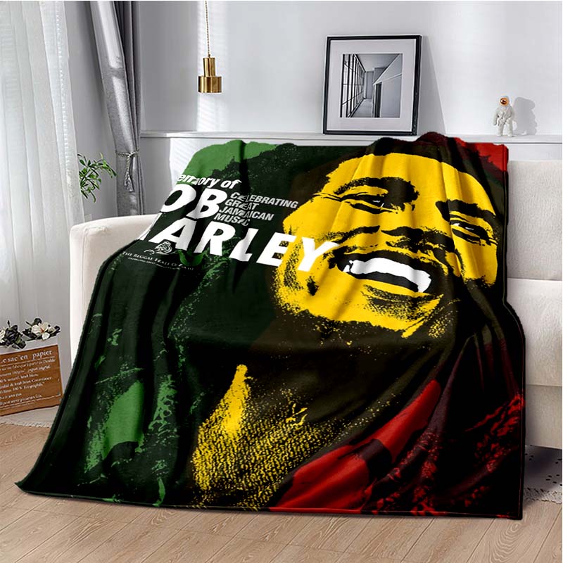 Bob Marley Music Throws Blanket for Kid Couch Sofa Travel Home Picnic Hiking Bed Beding Super Soft Flannel Blanket Birthday Gift