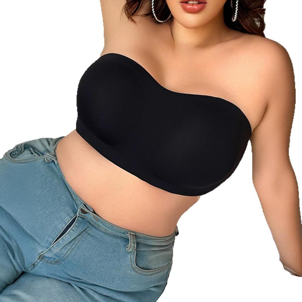 Cross-Border Exclusive Plus Size Strapless Adhesive Bandeau Bra
