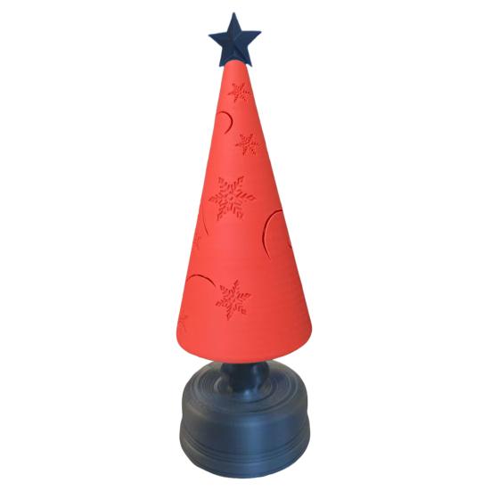 

Украшение для рождественской елки, 3D-печать, светящаяся елка с вихревым снегом, с узором снежинок, настольная красный