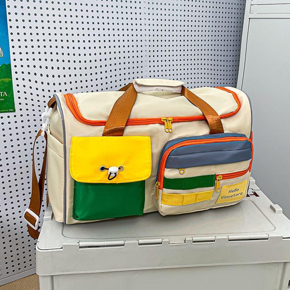 Fashion Large Capacity Travel Bag Colorful with Shoulder Strap Duffel Bag Multi-Pocket Luggage Fitness Training