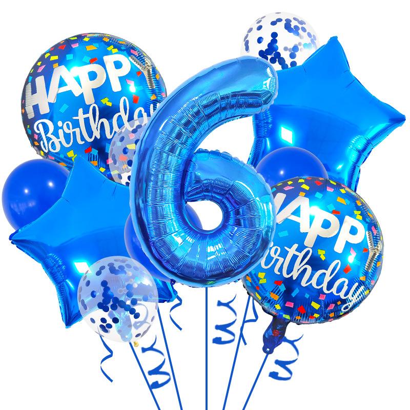 13pcs Blue Birthday Balloon with "Happy Birthday" Text - Perfect for Party Decorations, Anniversaries, and Festive Celebrations