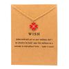 Inlaid Zircon Lucky Clover Pendant Card Necklace Jewelry Bring Greeting Cards and Gifts