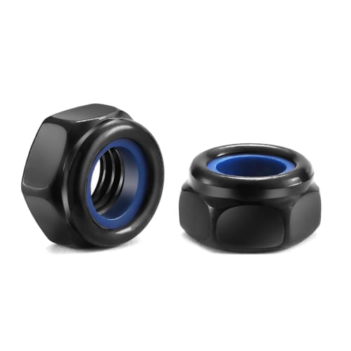 POTRRCIUSUER Hex Lock Nuts, Carbon Steel, Zinc Plated, with Nylon Insert (50-Pack, M5 X 0.8mm)