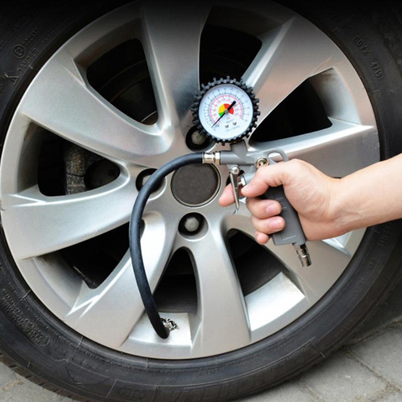 Luftreifenfüller Druck Auto Auto Reifen Schlauch Pumpe Manometer Schlauchanschluss Flexibel Für Autoreifen Schnell Aufblasbare Stangen