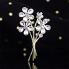 Broche Bouquet Floral Exquis, Épinglette de Costume Atmosphère Tendance, Corsage Diamant de Haute Qualité