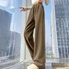 High-Waisted Fleece-Lined Chenille Cotton Plush Long Pants, Narrow/Wide-Leg Options, Casual & Fashionable for Autumn/Winter.