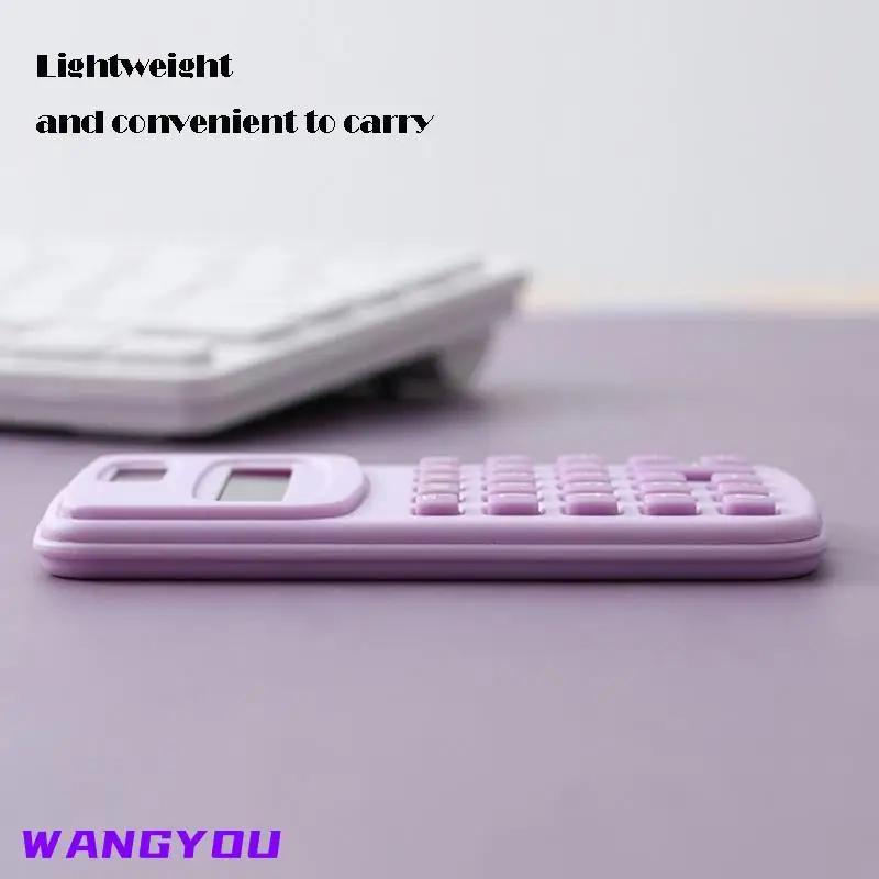 Small Solar Calculator Portable Calculator Cute 8 Digits LCD Electronic Home Office Calculator for Kid Primary School Calculato