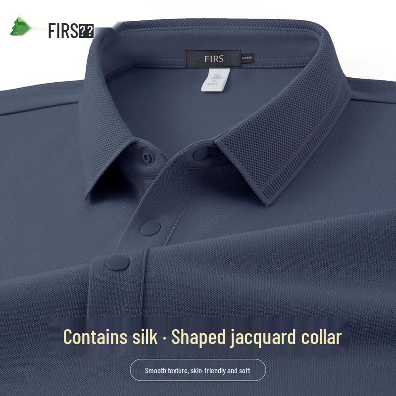Shanshan Men's Silk Blend Thermal Long Sleeve Polo T-Shirt