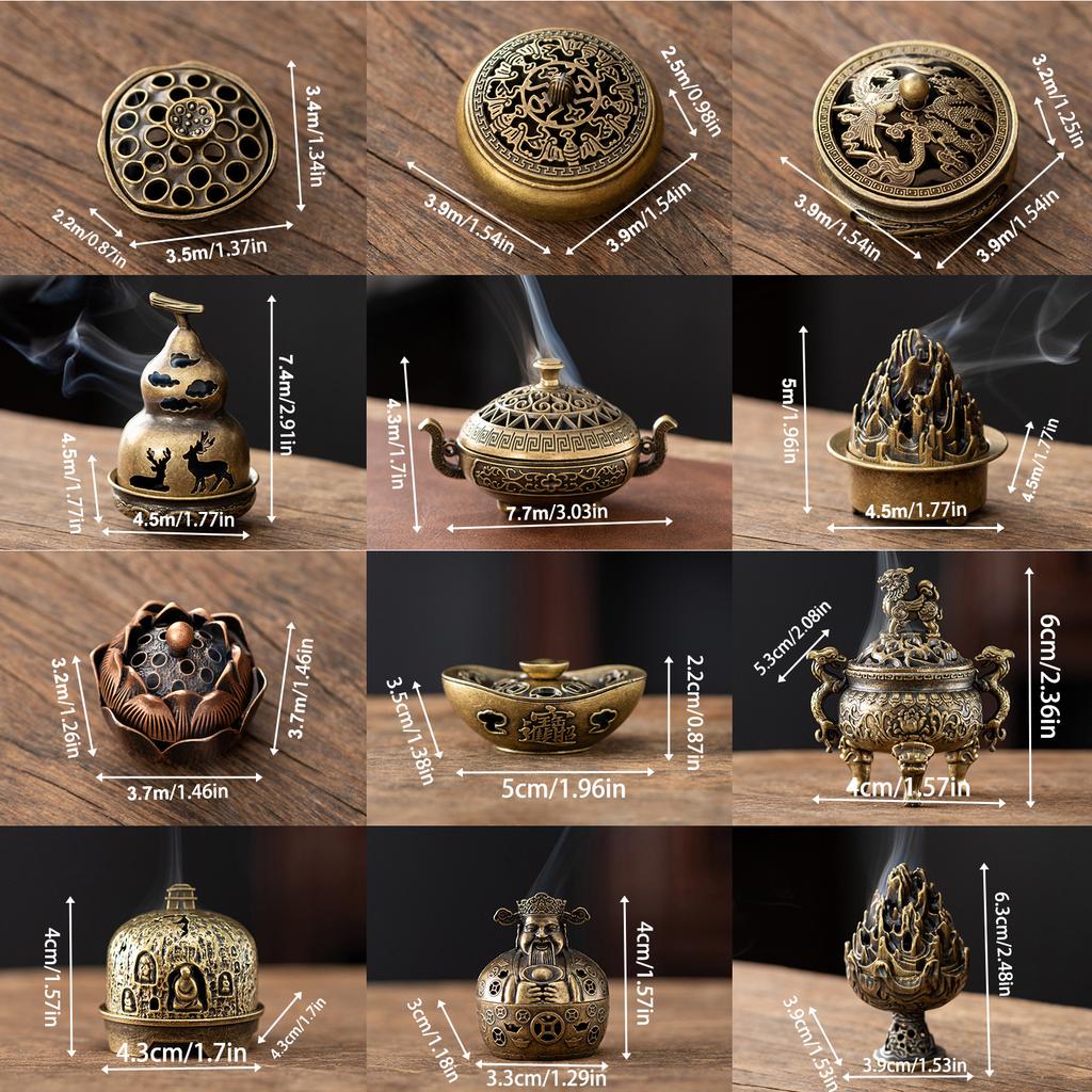 Mini Alloy Hollow Burner Vertical Incense Holder Home Office Desk Decoration Creative Portable Aromatherapy Burner gift for man