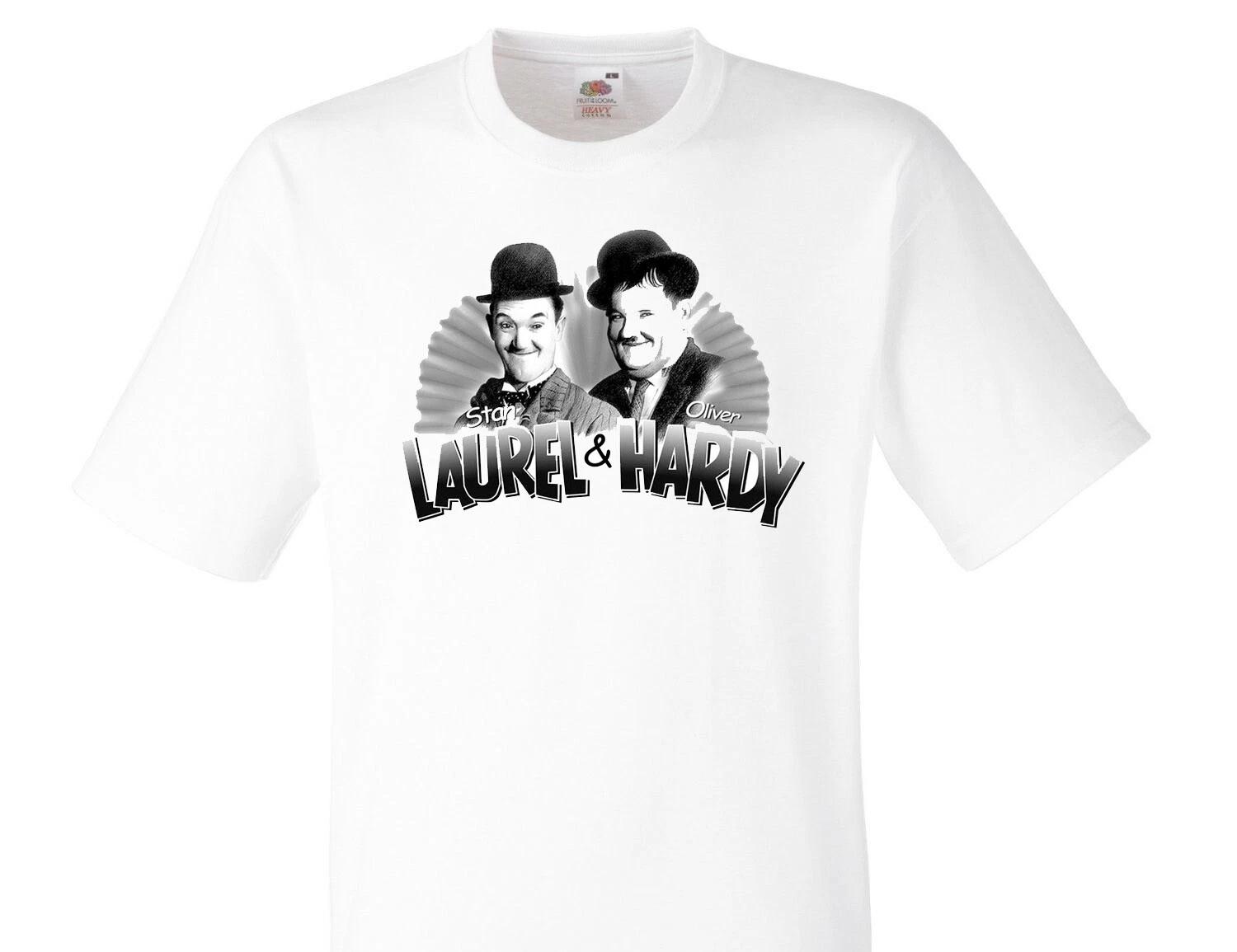 

Unisex Tees 100% cotton Men s Women s Tops Thick and goofy stan laurel oliver hardy charlie chaplin white t-shirt -169- 4XL