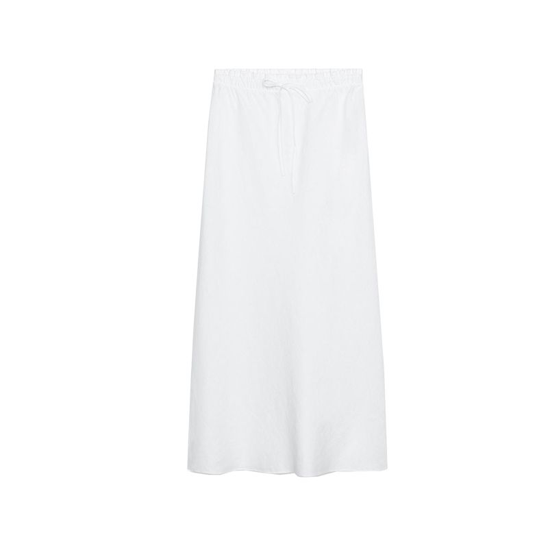 

Для карманной отделки рубашки с круглым вырезом и коротким рукавом 4786118 Смесь льна Миди-платье А-силуэта со средней талией 4786111 White Skirt L