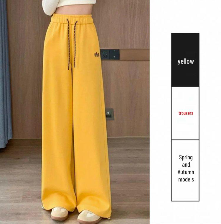 Herbst Damen Jogginghose: Vielseitig, mit Bündchen, Kordelzug, gerades Bein, Freizeitkleidung