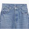 Women's Fashion Slim Fit High Waist Denim Pant Rhinestone Embellished Jeans Street Blue Wash Solid Color Casual Wide Leg Jean 2025 Spring