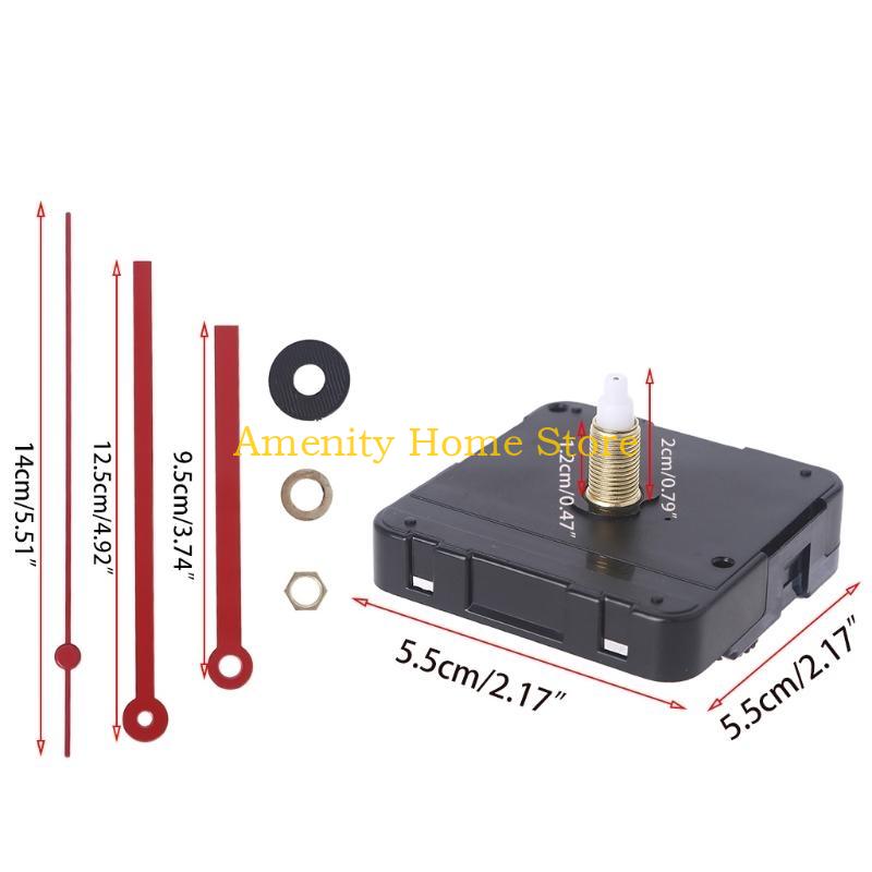 F26C Silent Quartz Wall Clock Movement Mechanisms Battery Powered DIY Repair Parts Replacement with Long Hands