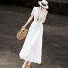 Elegant French Embroidered A-Line Dress