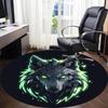 1 Stück Wolf Neon Büro Runder Teppich, Unter Bürostühlen Schlafzimmer Wohnzimmer Heimdekoration, Raumdeko, In Verschiedenen Größen Erhältlich
