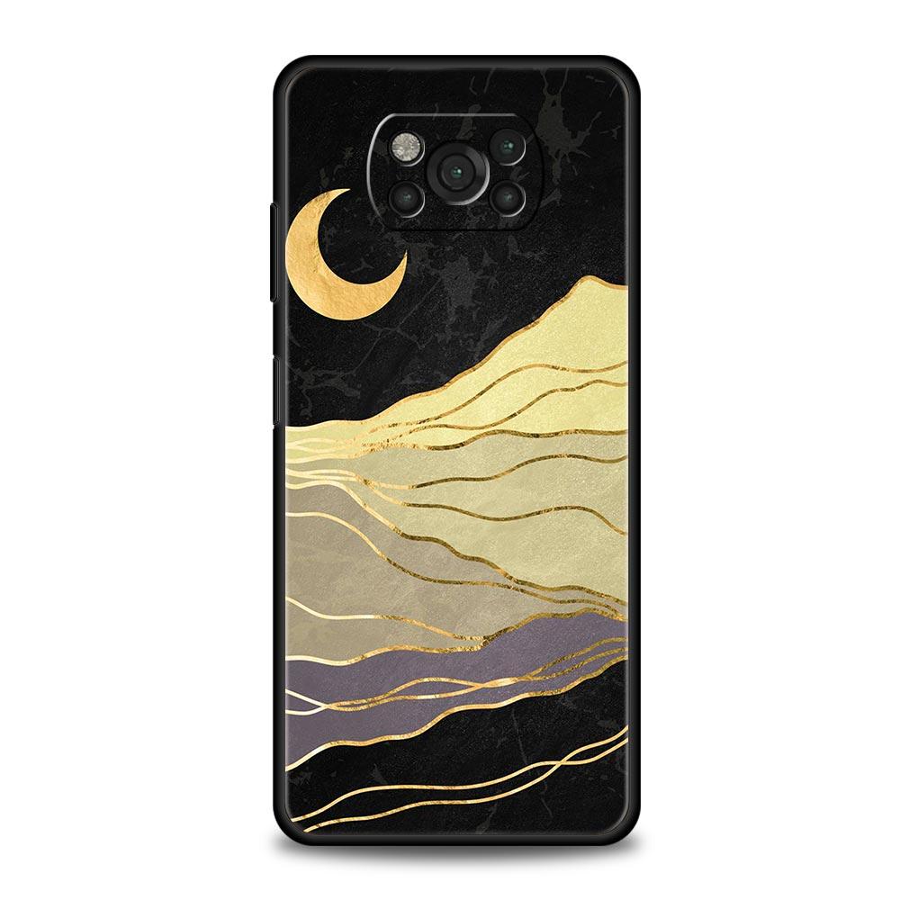 Black Gold marble tropic Phone Case For Xiaomi Poco X3 NFC M3 F3 F4 M4 X4 Mi Note 12T 12 Pro 10 11 Lite 10T 5G 11T 9T 11i Cover