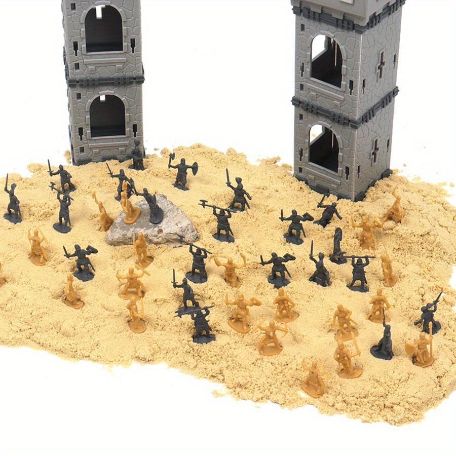 49pcs Mini Medieval Soldier Figurines Detailed Miniature Soldiers for Diorama Tabletop RPG War Games Historical Collectibles ZSY