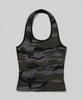CHICKS Military Camo Slim Halter Neck Sleeveless Beige