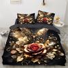 Bettwäsche-Set Digitaldruck Bequeme Bettbezüge für Wohnzimmer Schlafzimmer Dekoration, 1 Bettbezug und 2 Kissenbezüge mit Reißverschlüssen